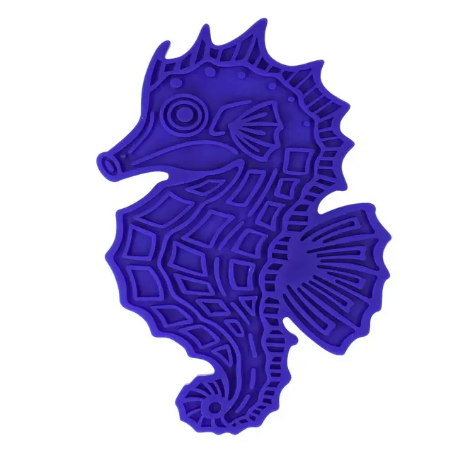 Eat Slow Live Longer Lick Mat Seahorse Blauw