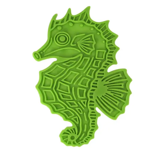 [EATS067M] Eat Slow Live Longer Lick Mat Seahorse Groen