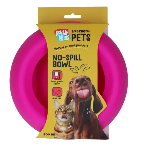 [BQ100454] Excellent Pets No spill bowl Pink M