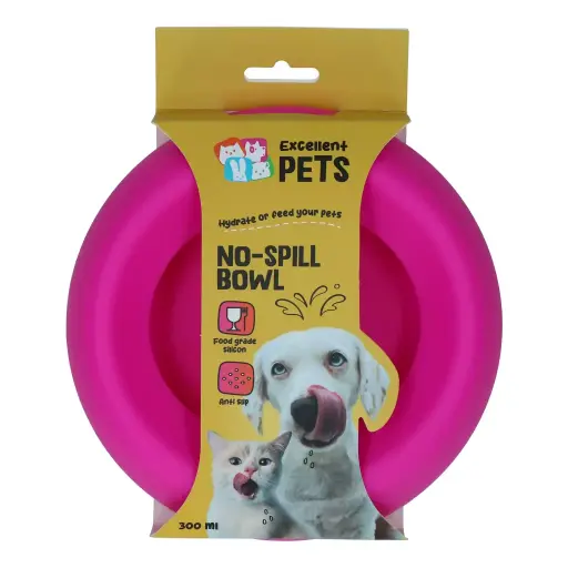 [BQ100455] Excellent Pets No spill bowl Pink S
