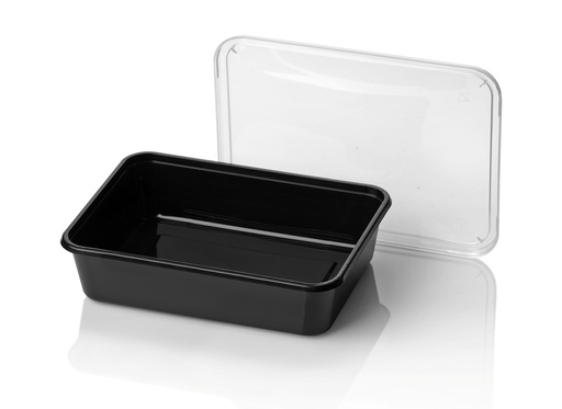 [BQ100513] Bak, PP, 750ml, 183x135x45mm, zwart, 500 stuks